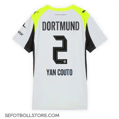 Borussia Dortmund Yan Couto #2 Replika Bortatröja Dam 2025-26 Kortärmad